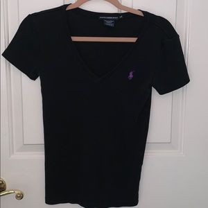 ralph lauren sport black vneck
